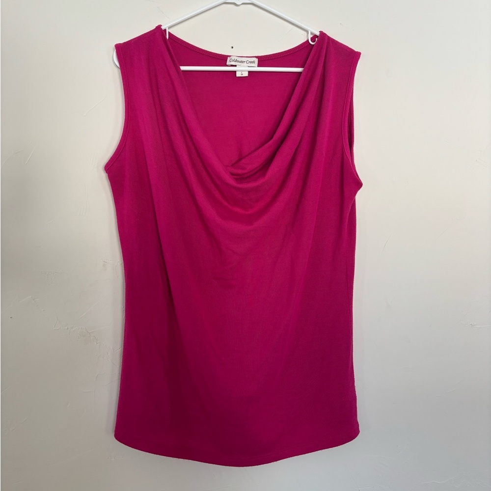 Coldwater Creek Fuchsia Draped Neck Blouse